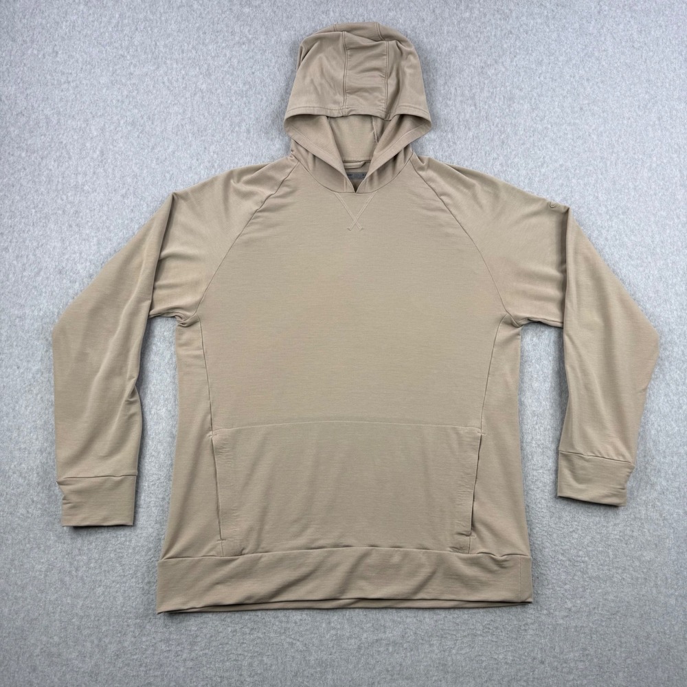 Icebreaker Hoodie Mens XL Tan Cool Lite Merino Wool Blend Pullover Activewear